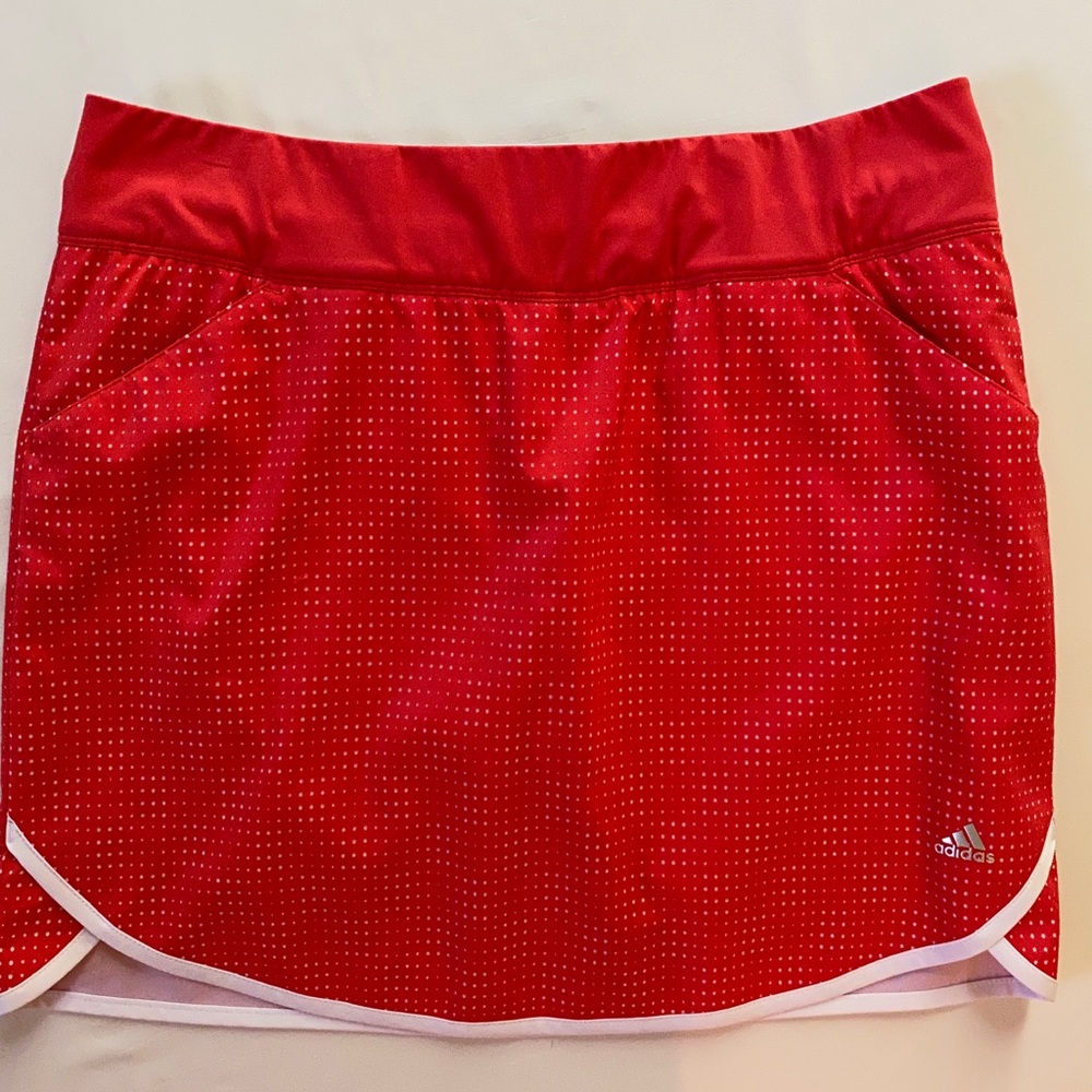 adidas Red Athletic Skort with White Trim